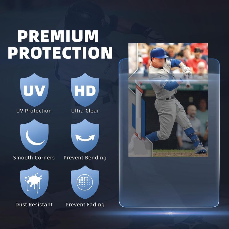 PJU 100ct Semi Rigid Card Holders & 100ct Card Sleeves for PSA, SGC, BGS, CSG Graded Card Submissions, Semi Rigid Baseball Cards Sleeves Protectors, PSA Graded Trading Cards Sleeve - Image 3